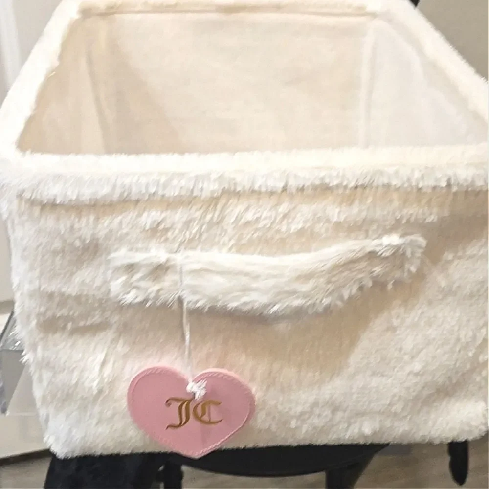 Juicy Couture Home JUICY Bold Crown Logo Velour Decorative Storage Basket